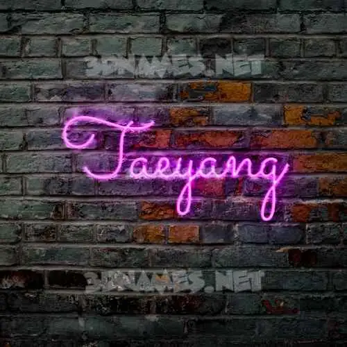 taeyang in Pink Neon style - 3D name wallpaper taeyang in Pink Neon style - 3D name wallpaper