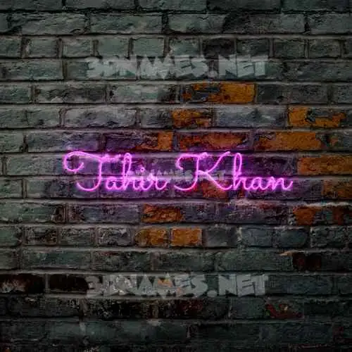 tahir khan in Pink Neon style - 3D name wallpaper tahir khan in Pink Neon style - 3D name wallpaper