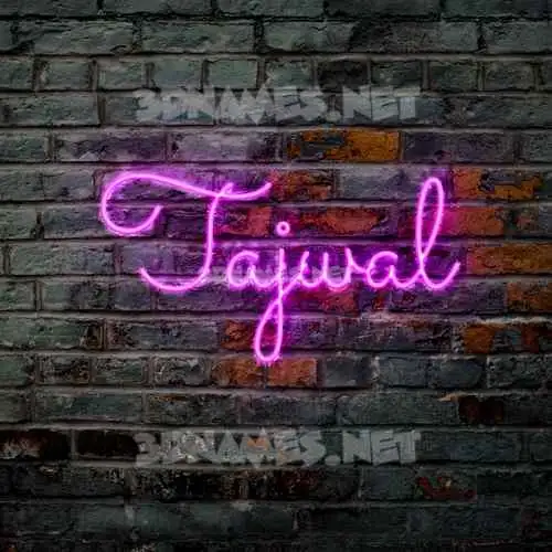 tajwal in Pink Neon style - 3D name wallpaper