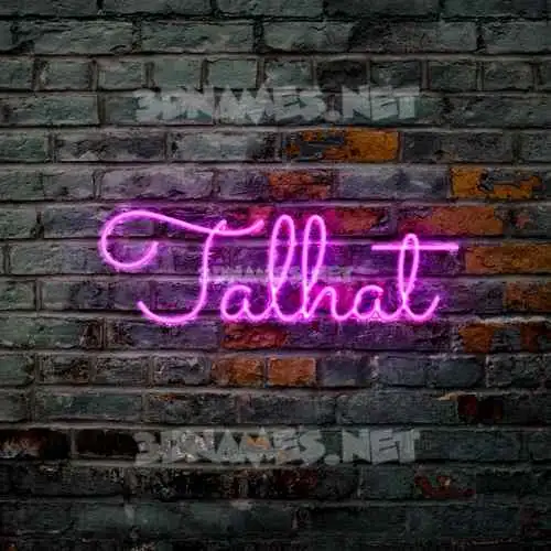 talhat in Pink Neon style - 3D name wallpaper