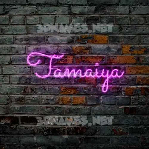 tamaiya in Pink Neon style - 3D name wallpaper