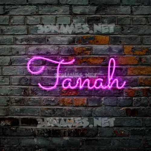 tanah in Pink Neon style - 3D name wallpaper