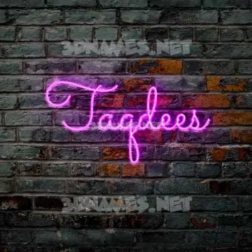 taqdees in Pink Neon style - 3D name wallpaper taqdees in Pink Neon style - 3D name wallpaper