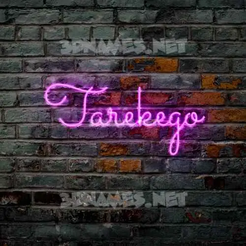 tarekego in Pink Neon style - 3D name wallpaper