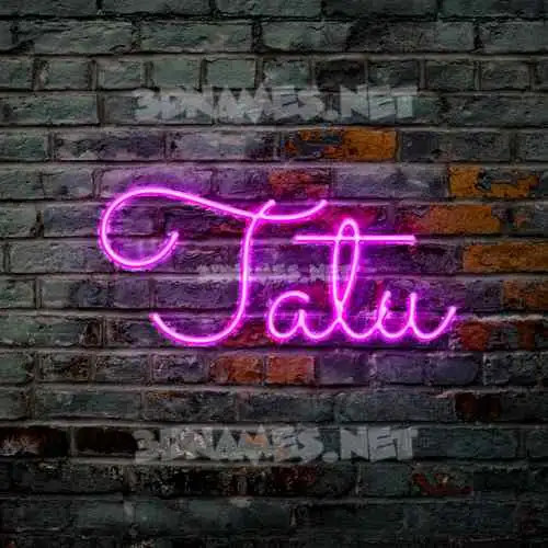 tatu in Pink Neon style - 3D name wallpaper