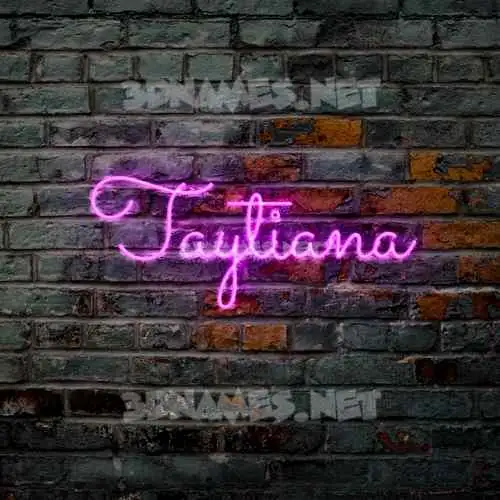 taytiana in Pink Neon style - 3D name wallpaper