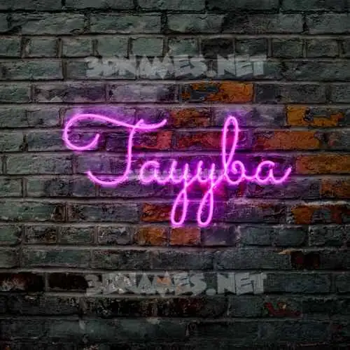tayyba in Pink Neon style - 3D name wallpaper