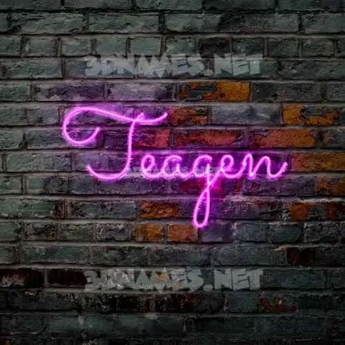 teagen in Pink Neon style - 3D name wallpaper