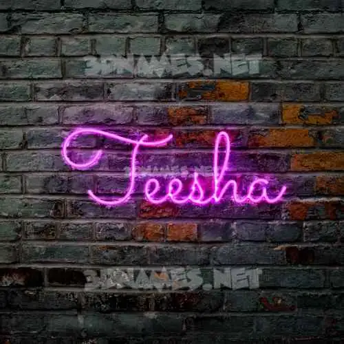 teesha in Pink Neon style - 3D name wallpaper