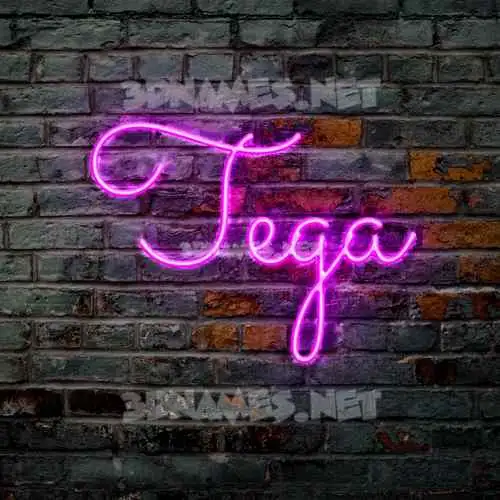 tega in Pink Neon style - 3D name wallpaper tega in Pink Neon style - 3D name wallpaper