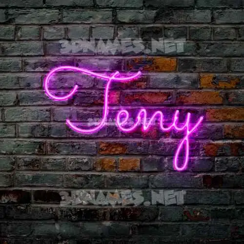 teny in Pink Neon style - 3D name wallpaper
