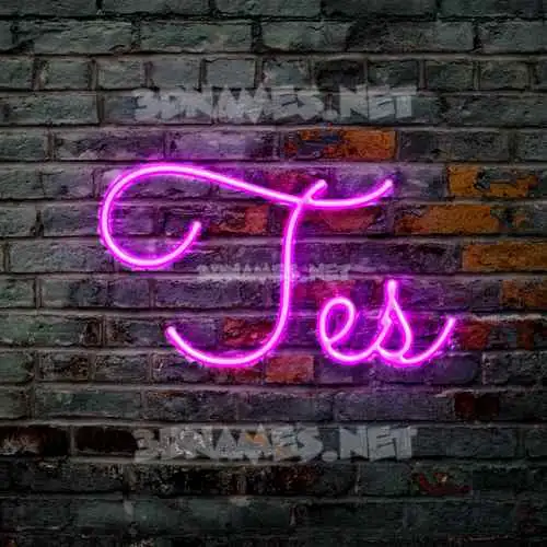 tes in Pink Neon style - 3D name wallpaper tes in Pink Neon style - 3D name wallpaper