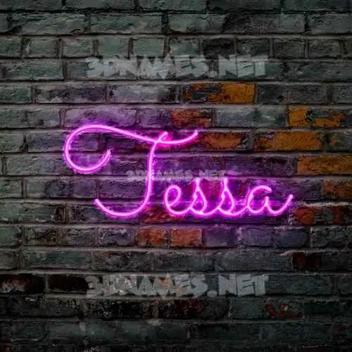 tessa in Pink Neon style - 3D name wallpaper