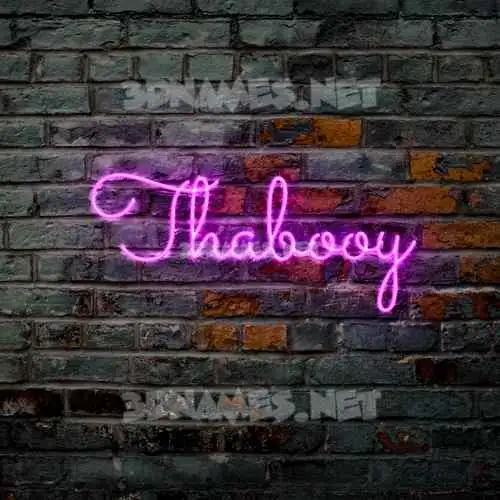 thabooy in Pink Neon style - 3D name wallpaper