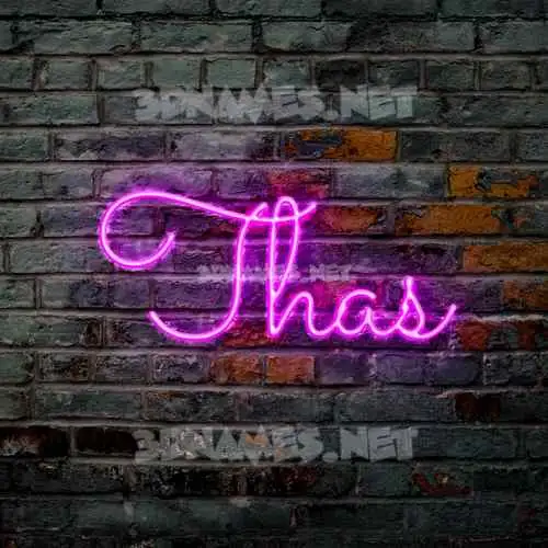 thas in Pink Neon style - 3D name wallpaper thas in Pink Neon style - 3D name wallpaper