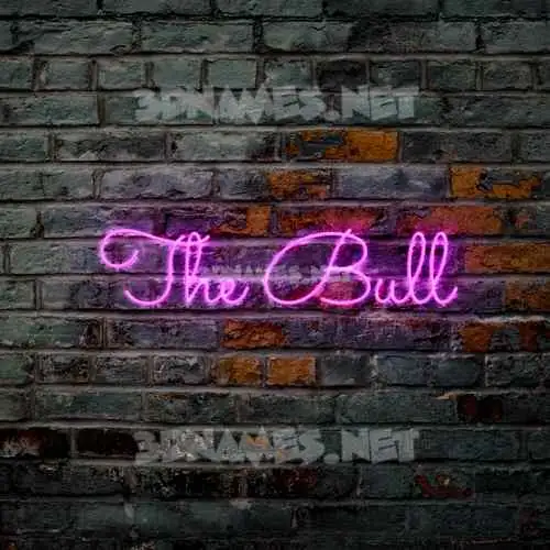 the bull in Pink Neon style - 3D name wallpaper the bull in Pink Neon style - 3D name wallpaper