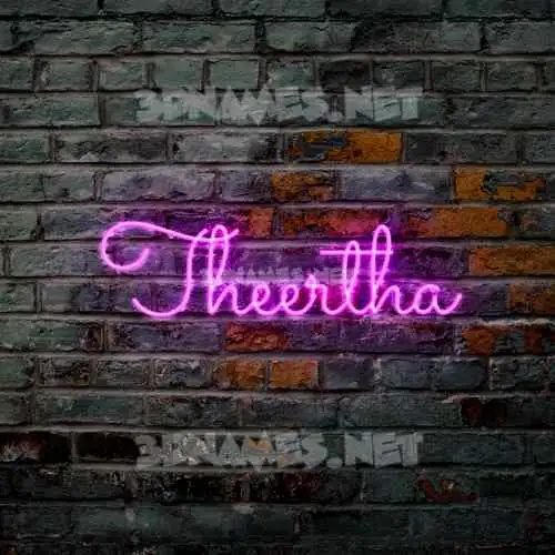 theertha in Pink Neon style - 3D name wallpaper theertha in Pink Neon style - 3D name wallpaper