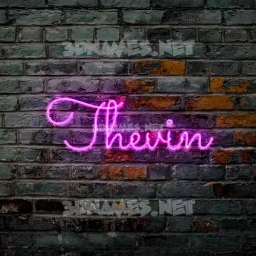 thevin in Pink Neon style - 3D name wallpaper