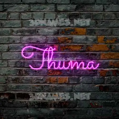 thuma in Pink Neon style - 3D name wallpaper