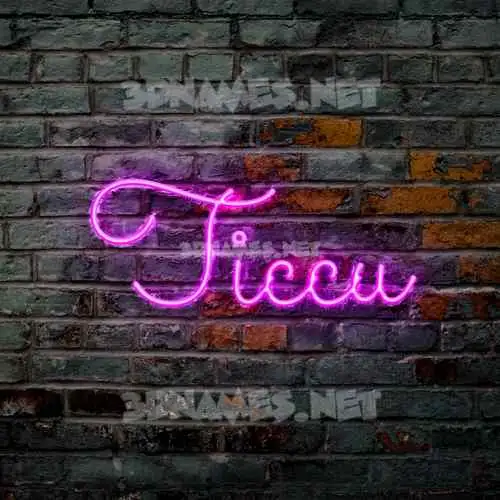 ticcu in Pink Neon style - 3D name wallpaper
