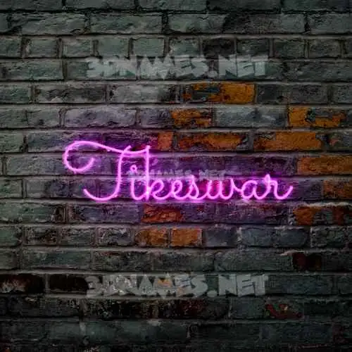 tikeswar in Pink Neon style - 3D name wallpaper