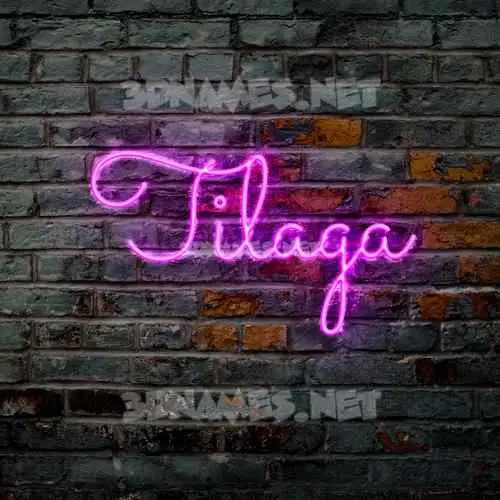 tilaga in Pink Neon style - 3D name wallpaper