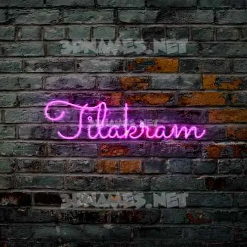 tilakram in Pink Neon style - 3D name wallpaper