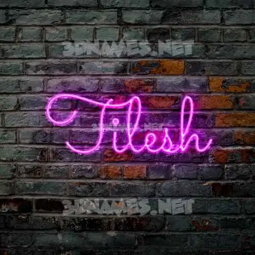 tilesh in Pink Neon style - 3D name wallpaper