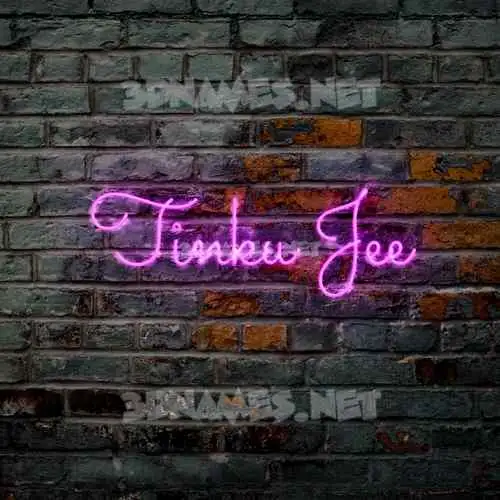 tinku jee in Pink Neon style - 3D name wallpaper