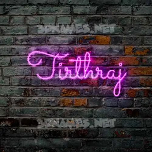 tirthraj in Pink Neon style - 3D name wallpaper