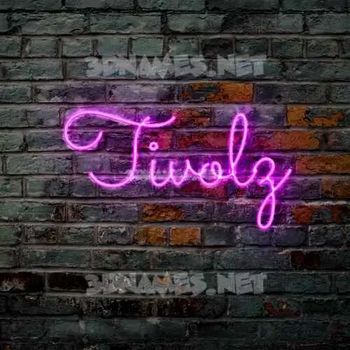 tivolz in Pink Neon style - 3D name wallpaper