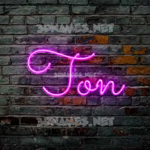ton in Pink Neon style - 3D name wallpaper