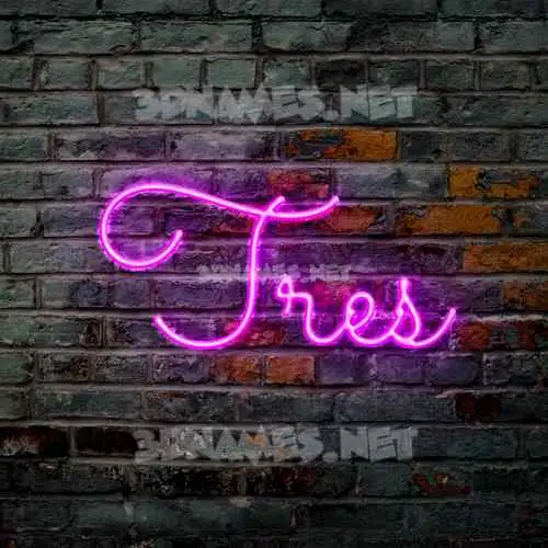 tres in Pink Neon style - 3D name wallpaper tres in Pink Neon style - 3D name wallpaper