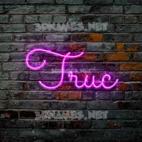 truc in Pink Neon style - 3D name wallpaper