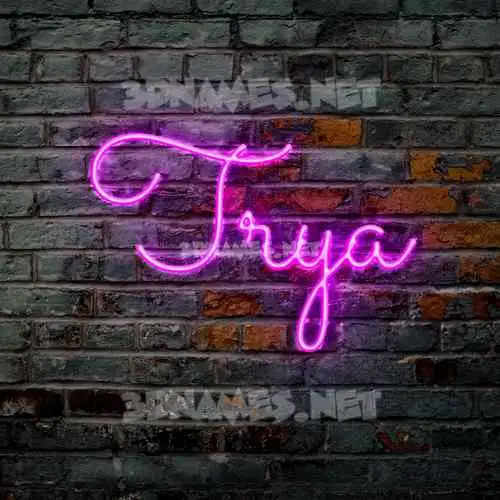 trya in Pink Neon style - 3D name wallpaper trya in Pink Neon style - 3D name wallpaper