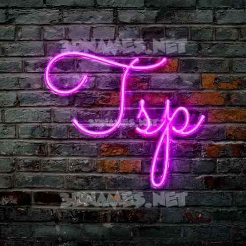 tsp in Pink Neon style - 3D name wallpaper