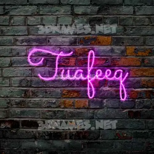 tuafeeq in Pink Neon style - 3D name wallpaper tuafeeq in Pink Neon style - 3D name wallpaper