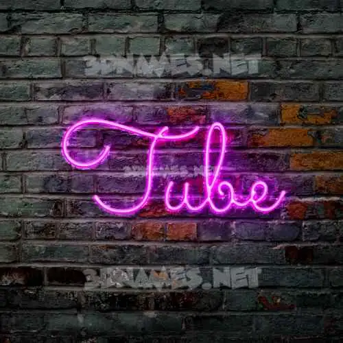 tube in Pink Neon style - 3D name wallpaper tube in Pink Neon style - 3D name wallpaper