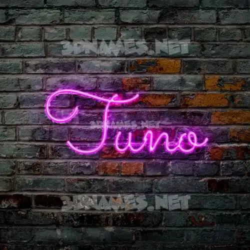 tuno in Pink Neon style - 3D name wallpaper