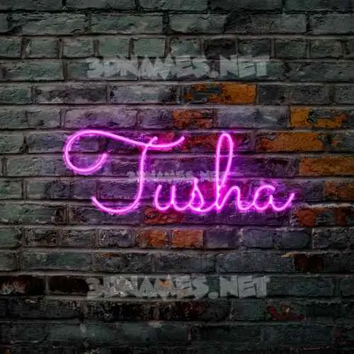 tusha in Pink Neon style - 3D name wallpaper tusha in Pink Neon style - 3D name wallpaper