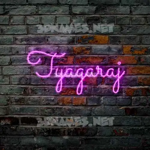 tyagaraj in Pink Neon style - 3D name wallpaper