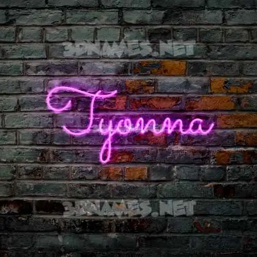 tyonna in Pink Neon style - 3D name wallpaper