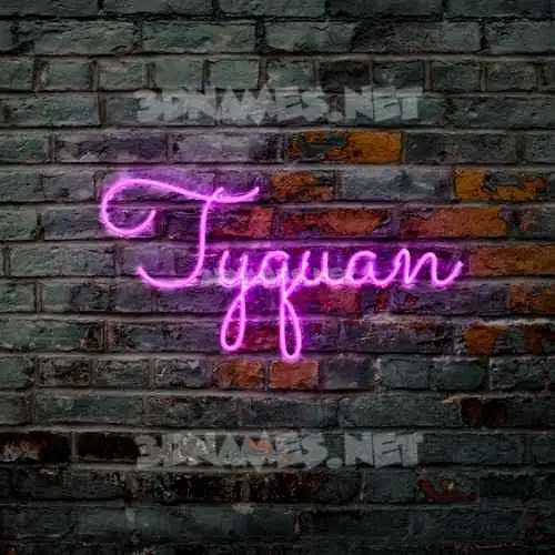 tyquan in Pink Neon style - 3D name wallpaper