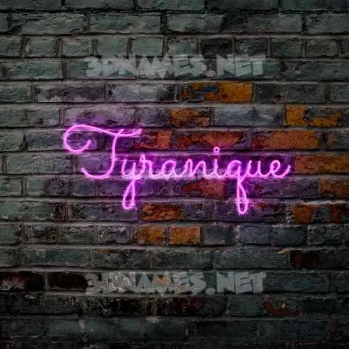 tyranique in Pink Neon style - 3D name wallpaper