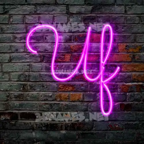 uf in Pink Neon style - 3D name wallpaper