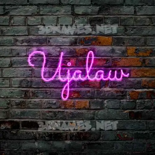 ujalaw in Pink Neon style - 3D name wallpaper
