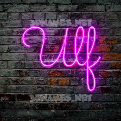 ulf in Pink Neon style - 3D name wallpaper