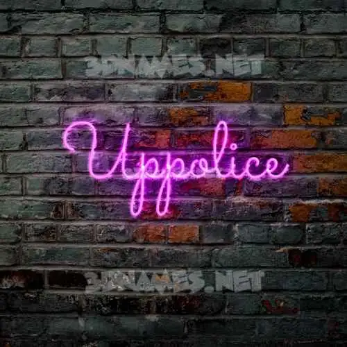 uppolice in Pink Neon style - 3D name wallpaper
