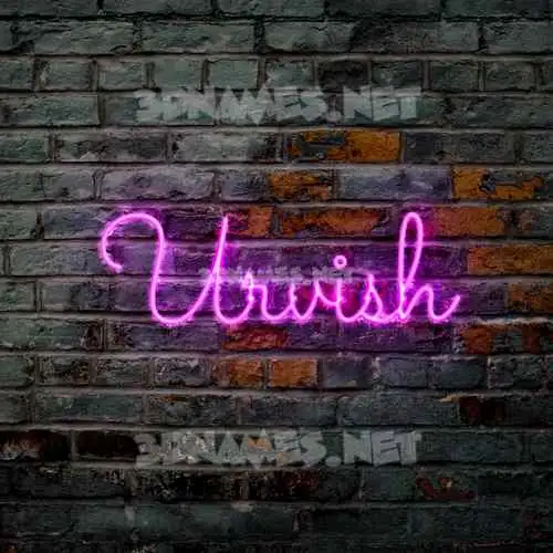 urvish in Pink Neon style - 3D name wallpaper