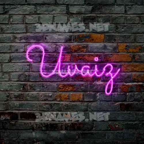 uvaiz in Pink Neon style - 3D name wallpaper